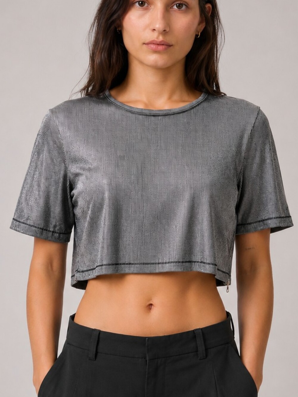 Rag & Bone Monochrome Zip Back Crop Top